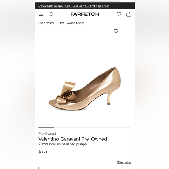 Valentino Garavani Women's Tan Bow Heels - 39 - Picture 6 of 6